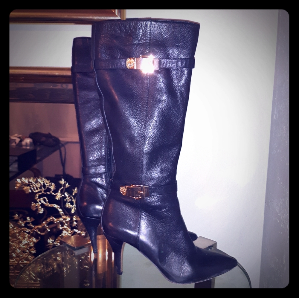 Vince Camuto Black Knee High Heels